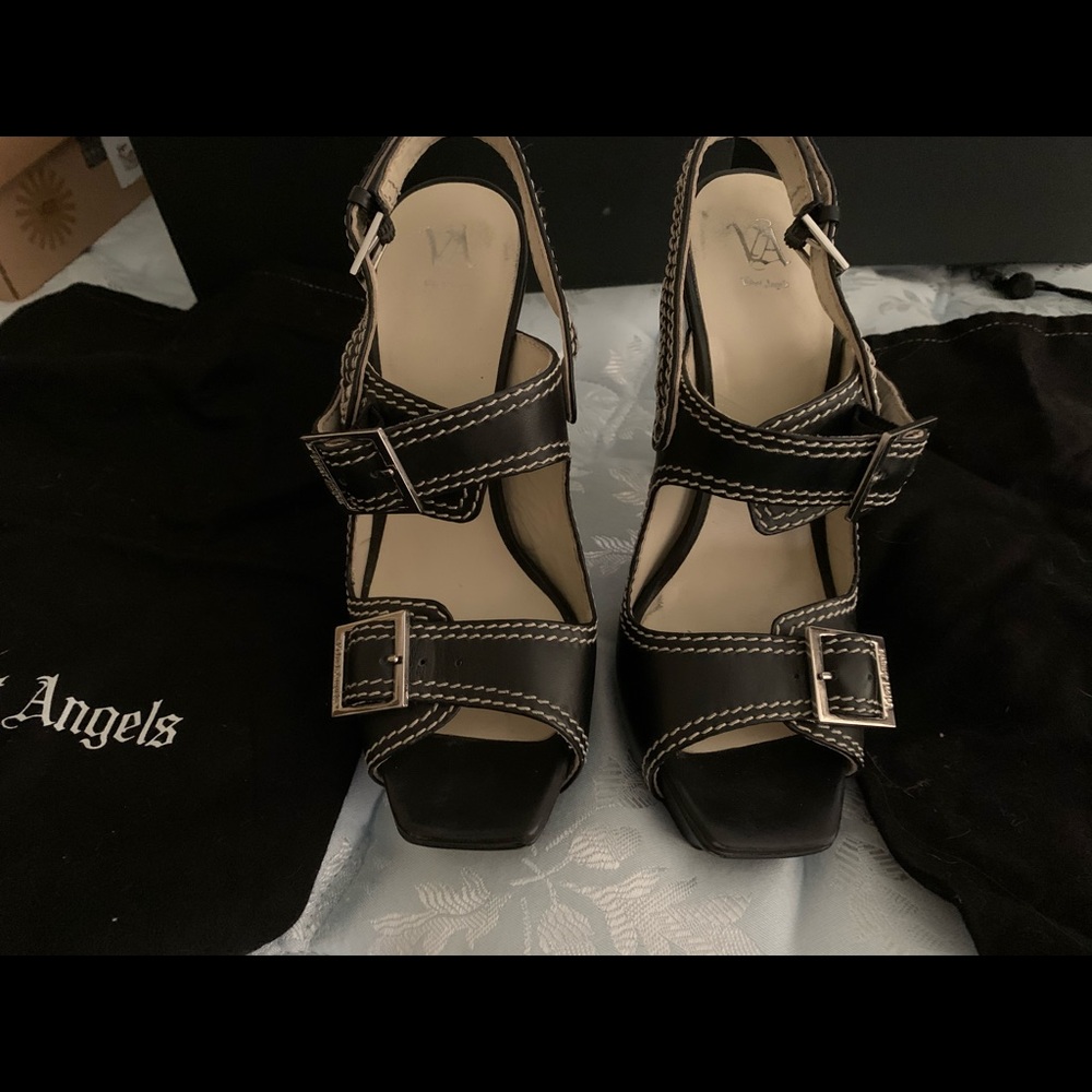 Charlatan Buckle Sandal in Chartreuse Velvet A